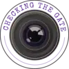 company logo which is a round circle with a camera lens in the middle with the checking the gate on the outside of the circle.